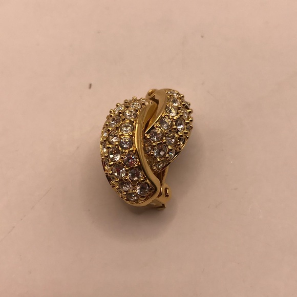 Swarovsky Gold-Tone & Crystal Half Hoop Earrings - Picture 6 of 9